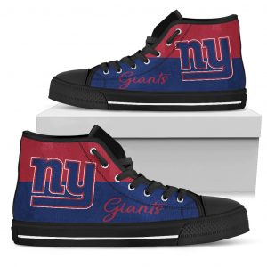 Divided Colours Stunning Logo New York Giants High Top Shoes