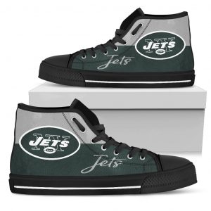 Divided Colours Stunning Logo New York Jets High Top Shoes
