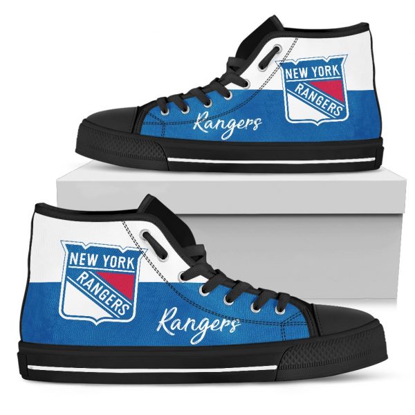 Divided Colours Stunning Logo New York Rangers High Top Shoes