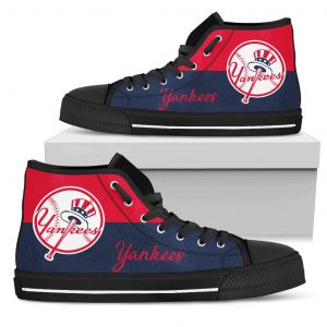 Divided Colours Stunning Logo New York Yankees High Top Shoes