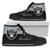Divided Colours Stunning Logo Oakland Raiders High Top Shoes