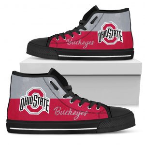 Divided Colours Stunning Logo Ohio State Buckeyes High Top Shoes