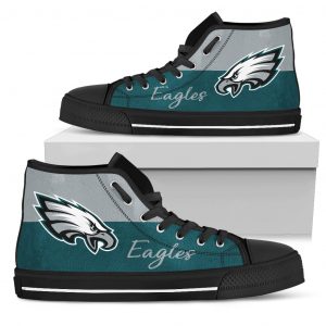 Divided Colours Stunning Logo Philadelphia Eagles High Top Shoes