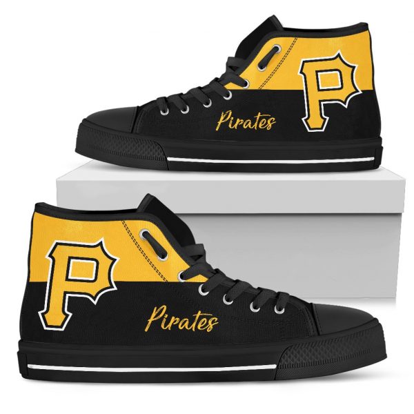 Divided Colours Stunning Logo Pittsburgh Pirates High Top Shoes