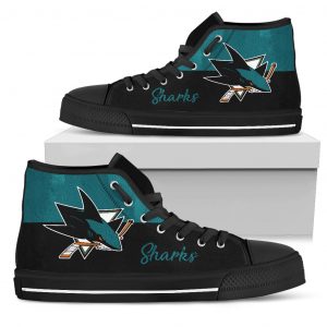 Divided Colours Stunning Logo San Jose Sharks High Top Shoes