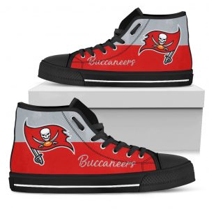 Divided Colours Stunning Logo Tampa Bay Buccaneers High Top Shoes