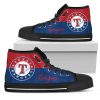 Divided Colours Stunning Logo Texas Rangers High Top Shoes