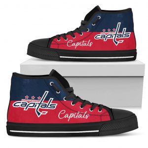 Divided Colours Stunning Logo Washington Capitals High Top Shoes