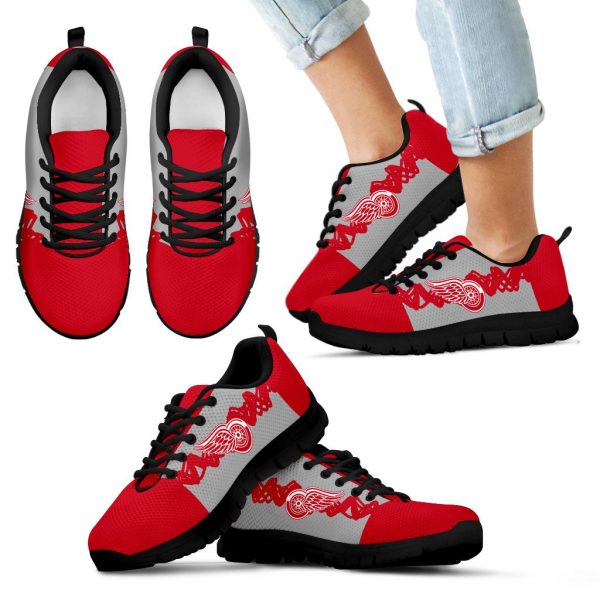 Doodle Line Amazing Detroit Red Wings Sneakers V1