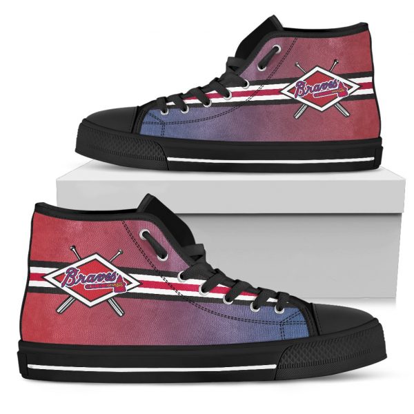 Double Stick Check Atlanta Braves High Top Shoes