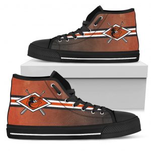 Double Stick Check Baltimore Orioles High Top Shoes