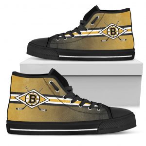 Double Stick Check Boston Bruins High Top Shoes