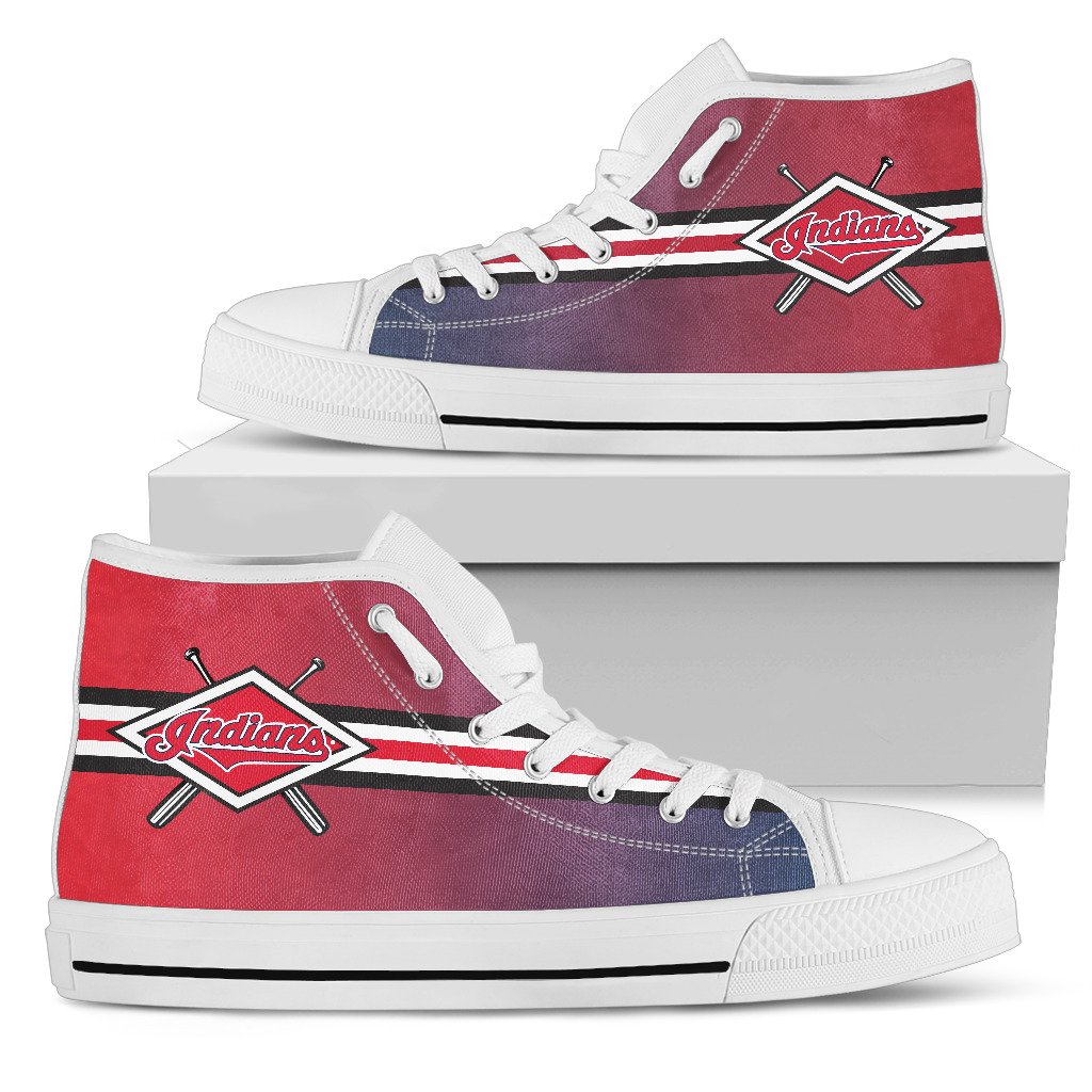Double-Stick-Check-Cleveland-Indians-High-Top-Shoes-1