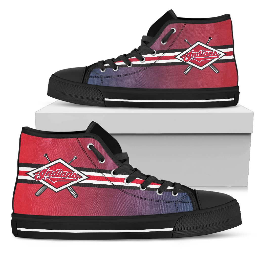 Double Stick Check Cleveland Indians High Top Shoes Double Stick Check Cleveland Indians High Top Shoes