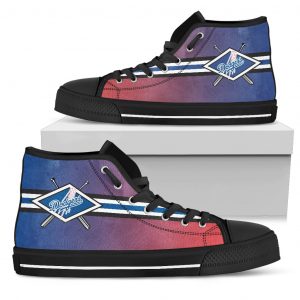 Double Stick Check Los Angeles Dodgers High Top Shoes