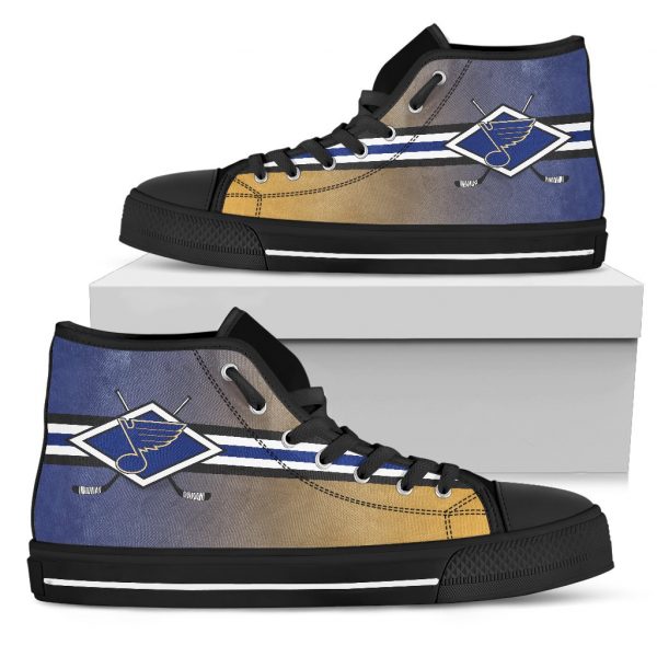 Double Stick Check  St. Louis Blues High Top Shoes