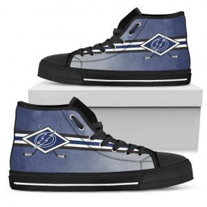 Double Stick Check Tampa Bay Lightning High Top Shoes