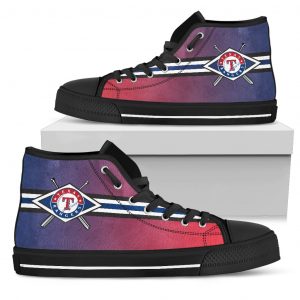 Double Stick Check Texas Rangers High Top Shoes