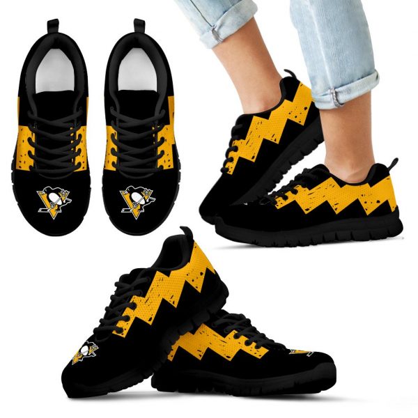 Dragon Flying Fancy Pittsburgh Penguins Logo Sneakers