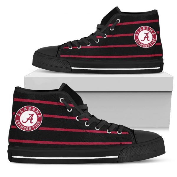 Edge Straight Perfect Circle Alabama Crimson Tide High Top Shoes