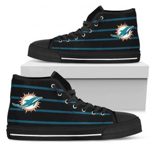 Edge Straight Perfect Circle Miami Dolphins High Top Shoes