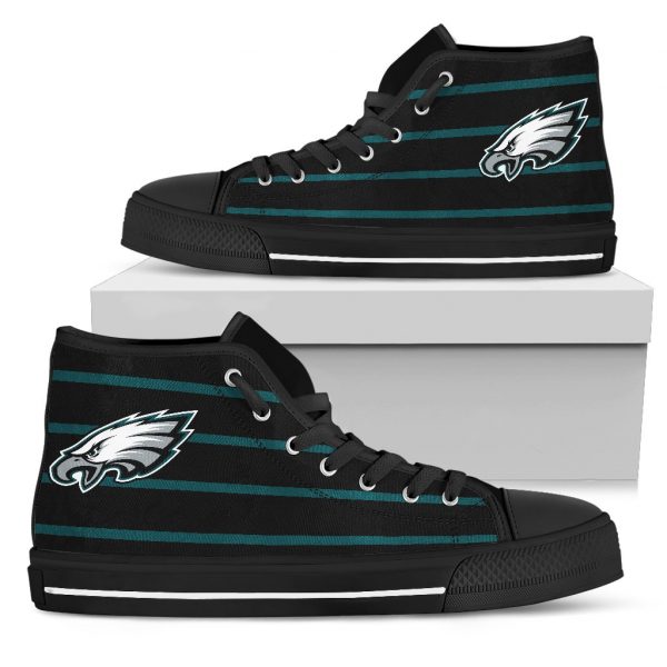 Edge Straight Perfect Circle Philadelphia Eagles High Top Shoes