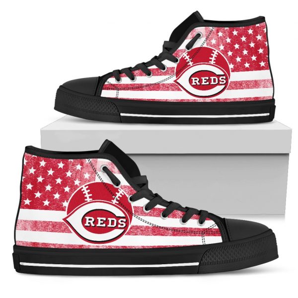 Flag Rugby Cincinnati Reds High Top Shoes