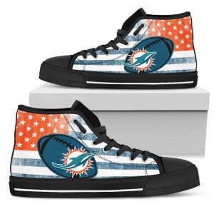 Flag Rugby Miami Dolphins High Top Shoes