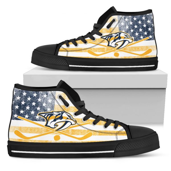 Flag Rugby Nashville Predators High Top Shoes