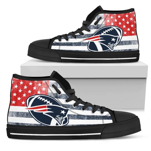 Flag Rugby New England Patriots High Top Shoes