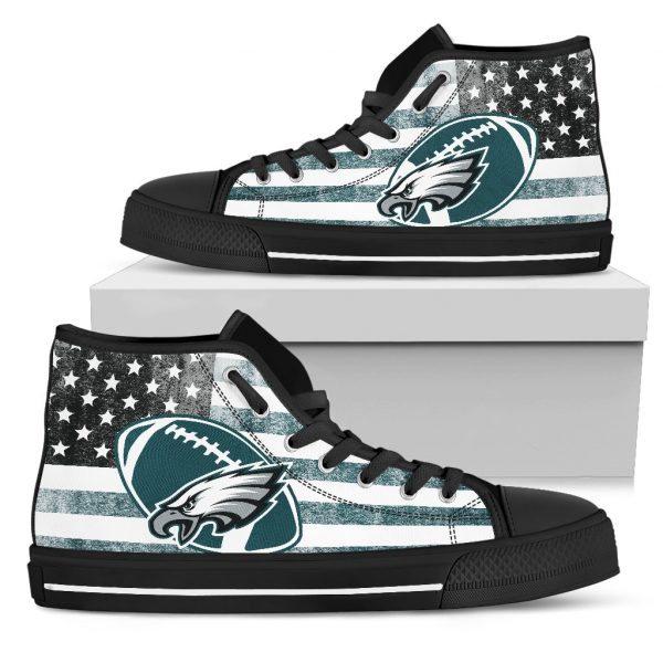 Flag Rugby Philadelphia Eagles High Top Shoes