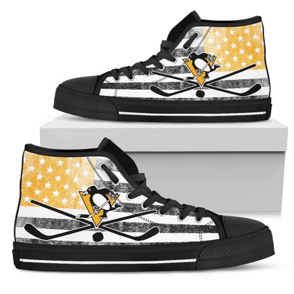 Flag Rugby Pittsburgh Penguins High Top Shoes