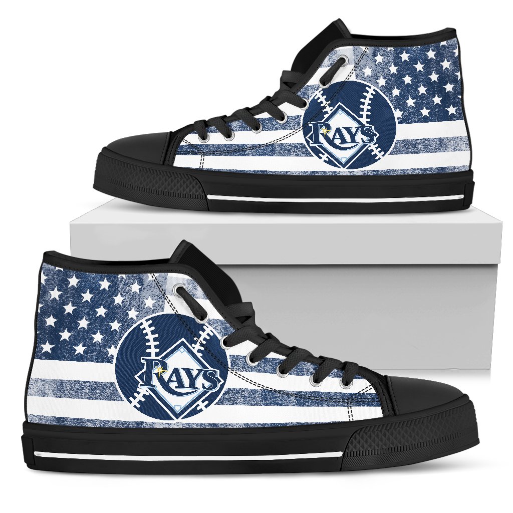 Flag Rugby Tampa Bay Rays High Top Shoes Flag Rugby Tampa Bay Rays High Top Shoes
