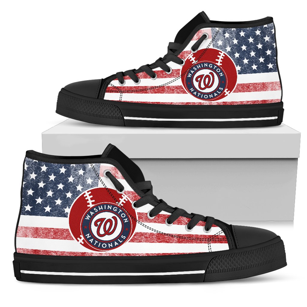 Flag Rugby Washington Nationals High Top Shoes Flag Rugby Washington Nationals High Top Shoes