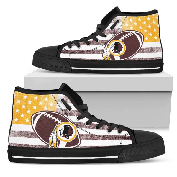 Flag Rugby Washington Redskins High Top Shoes