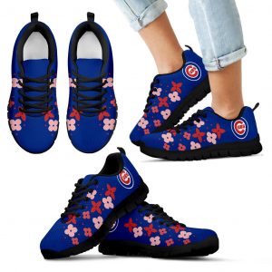 Flowers Pattern Chicago Cubs Sneakers
