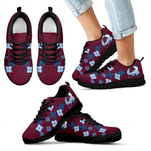 Flowers Pattern Colorado Avalanche Sneakers