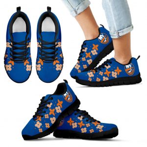 Flowers Pattern New York Islanders Sneakers