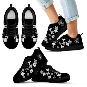 Flowers Pattern Oakland Raiders Sneakers