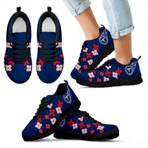 Flowers Pattern Tennessee Titans  Sneakers