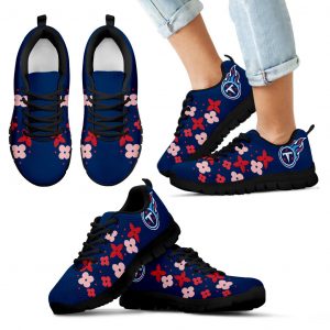 Flowers Pattern Tennessee Titans  Sneakers
