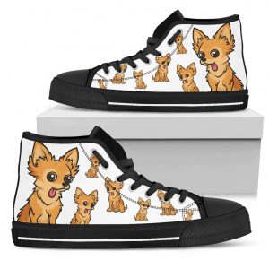 Funny Chihuahua Dog High Top Shoes Chihuahua Face Pattern