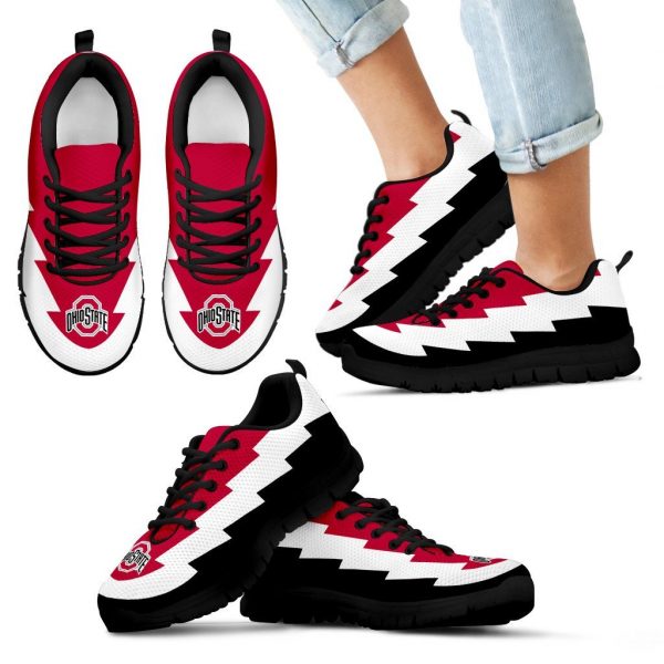 Funny Style Ohio State Buckeyes Sneakers Jagged Saws Creative Draw