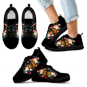 Gorgeous Flowers Background Insert Pretty Logo Chicago Blackhawks Sneakers