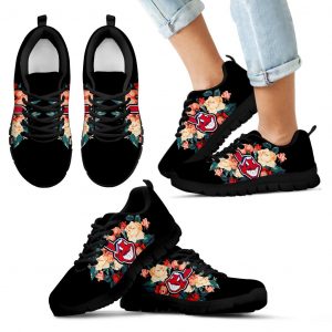 Gorgeous Flowers Background Insert Pretty Logo Cleveland Indians Sneakers