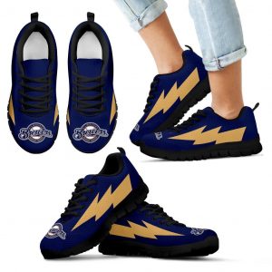 Gorgeous Milwaukee Brewers Sneakers Thunder Lightning Amazing Logo