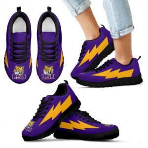 Gorgeous Style LSU Tigers Sneakers Thunder Lightning Amazing Logo
