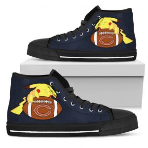Great Pikachu Laying On Ball Chicago Bears High Top Shoes