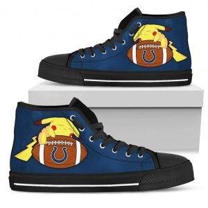 Great Pikachu Laying On Ball Indianapolis Colts High Top Shoes