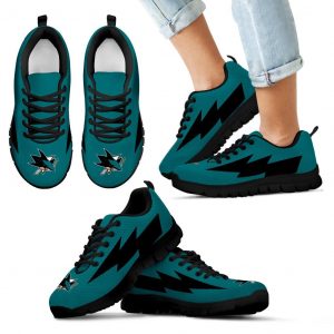 Great San Jose Sharks Sneakers Thunder Lightning Amazing Logo